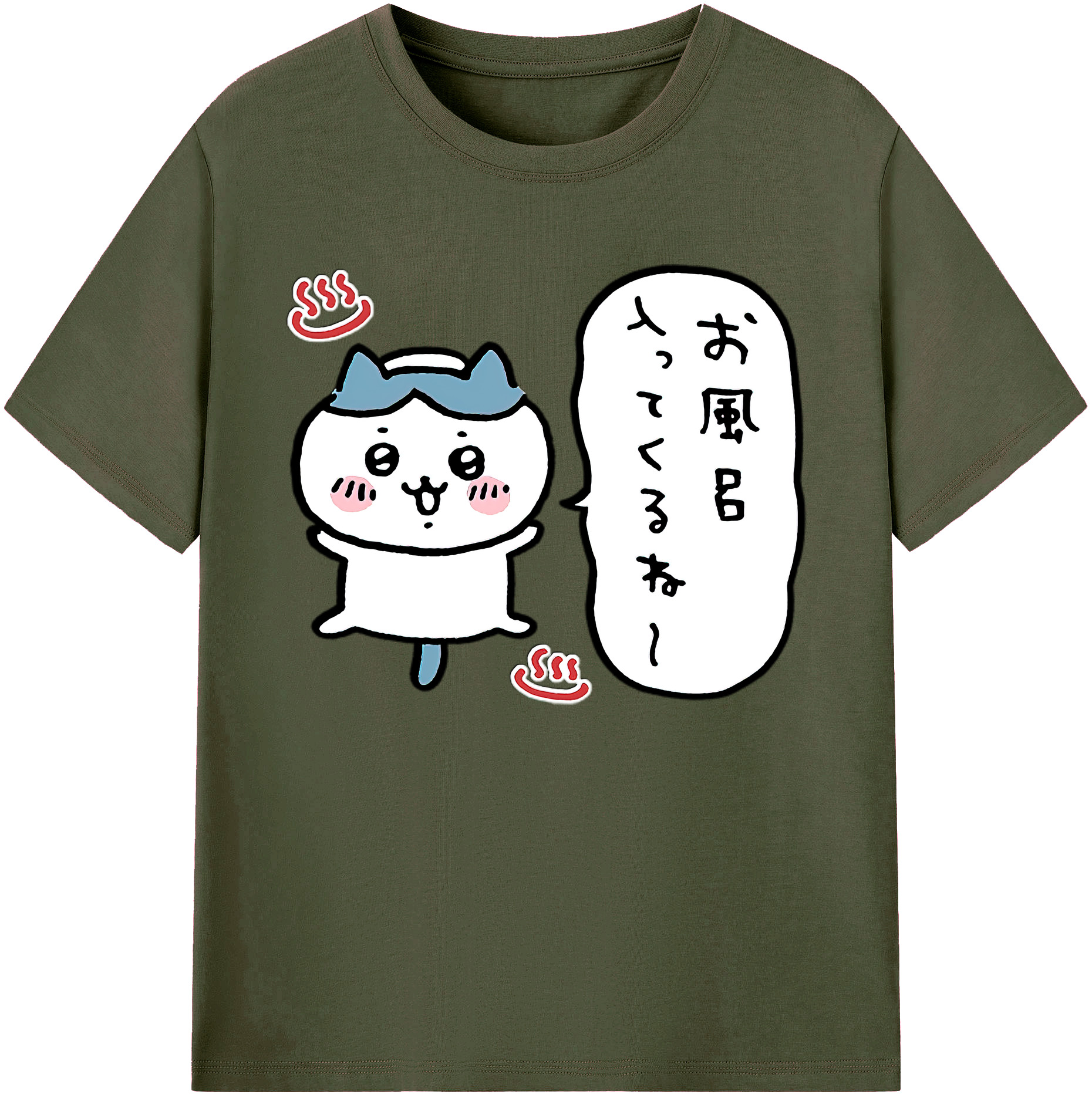 （画像用） ちいかわ ハチワレ Chii-kawa hachiware 綿100％ メンズ半袖Tシャツ｜肌触りやわらか＆通気性